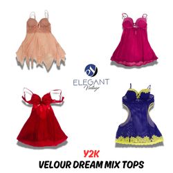 Y2K Velour Dream Mix Tops - EV0863