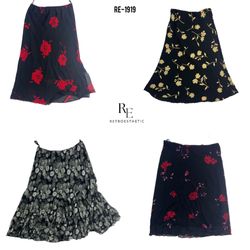 Y2K Gothic Floral Poly Skirts (RE-1919)