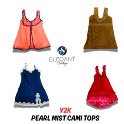 Y2K Pearl Mist Cami Tops - EV0864