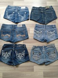 Shorts micro mini en denim Y2K upcyclés HD1109 - 1..