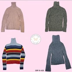 Y2K Chunky High-Neck Sweater – Authentic Vintage F..