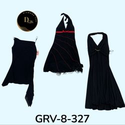 Vestido de poliéster negro vintage Y2K | Estilo re..