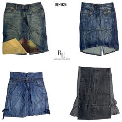 Y2K IT Girl Denim Midi Skirts (RE-1924)