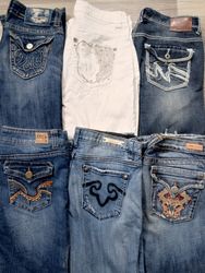 HD1114 Ladies Y2K Embellished Flared Jeans