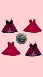 Y2K Romance Red Baby Doll Tops