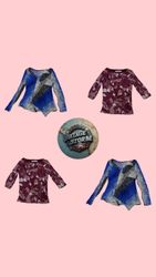 Y2K Monochrome Muse Poly Blusen