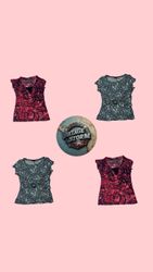 Y2K Earthy Tone Poly Blouses