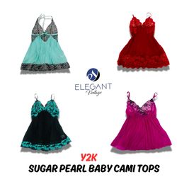 Y2K Sugar Pearl Baby Cami Tops - EV0877