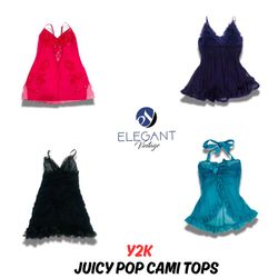 Y2K Juicy Pop Cami Tops - EV0879