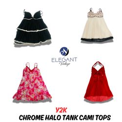 Y2K Chrome Halo Tank Cami Tops - EV0883