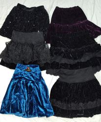 Velvet mini skirts