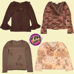 Y2K Earth Tone Tops