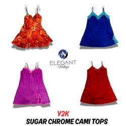 Y2K Sugar Chrome Cami Tops - EV0887