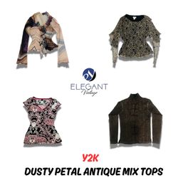 Y2K Dusty Petal Antique Mix Tops - EV0898