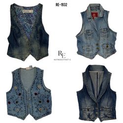 Y2K Reto Stil Denim Westen (RE-1932)