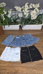 Mini denim skirts