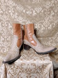 SA#290 Stivali alla caviglia cowboy vintage di lus..