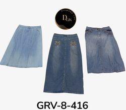 Denim Long Skirt – Classic Y2K Inspired Style ( GR..