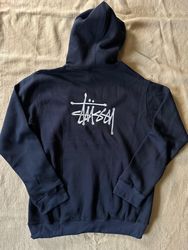 Stussyリワークスタイルブルーフーディ