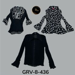 “Black & White Long Sleeve Blouse – Chic Y2K Inspi..