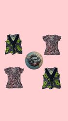Y2K Fake Paris Poly Blouses