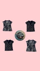 Y2K Raven Ruffle Poly Blouses