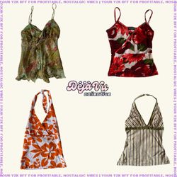 Y2K Cyber Girl Graphic Mesh Cami Tops (DVC#83)
