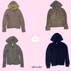 Classic 2000s Single Zipper Hoodie – Vintage Y2K S..