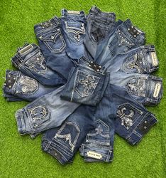 Miss me e rock revival calça jeans boca de sino
