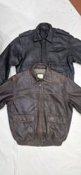 Veste en cuir bomber vintage pour homme