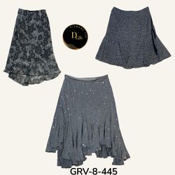 Grey & Black Poly Skirt – Chic Two-Tone Style for ..