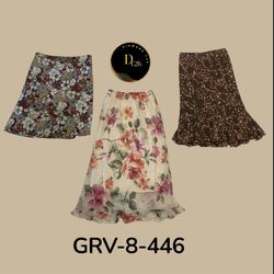 Trendy Flower Print Skirt – Comfortable Poly, Perf..