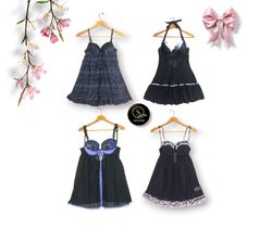 Y2Kブラックレイブベビードールトップス