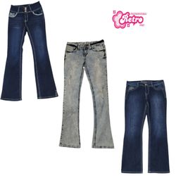 Y2K Back Detail Flared Denim Jeans (Sep-13)
