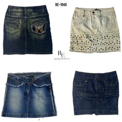 Y2K Britney Era Denim Mix Skirts (RE-1940)