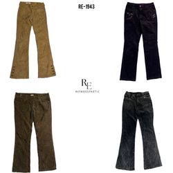 Pantaloni a zampa d'elefante in corduroy Y2K (RE-1..