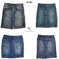 Gonna Midi in Denim dell'Era Britney Y2K (RE-1942)