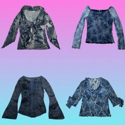 Trendy Blue Printed Tops Collection (TT 178)