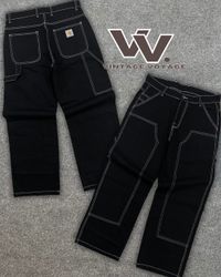 Carhartt Rework Style Black (White) Stitched Pants..