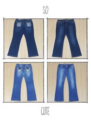 JA 0453 Y2K Baggy Embellished Flared jeans