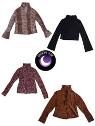 Tops à manches longues en bronze grunge Y2K mix (M..