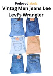 Vintage Men’s Jeans Bundle – Lee, Levi’s & Wrangle..