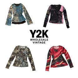 Y2K Italian Grunge Mesh Tops Mix(YEV792)
