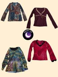 Y2K Bronze Core Tops de Manga Longa Mix (M-606)
