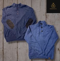 Half button and half zipper Barbour sweater