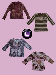 Camisas de manga longa em tons terrosos Y2K mix (M..