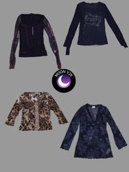 Tops Pretos Góticos Y2K (M-615)