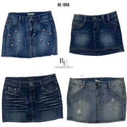 Y2K IT Girl Saias Mini de Jeans (RE-1958)