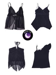 Y2K All Black Nightout Tops (M-622)