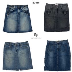Saia Midi de Denim da Era Britney Y2K (RE-1959)